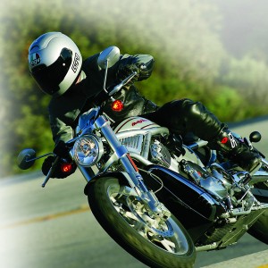 HD-6 The street rod can be leaned 40 degrees either way vs. the V-Rod's 32. That's well under typical sportbike spec, but the most of any H-D by far.