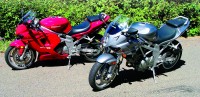 Hyosung hopes the GT650S (foreground) and GT650R can stake out a claim for the Korean manufacturer in the middleweight sportbike market.