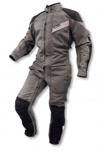 Aerostich Roadcrafter Motorcycle Riding Suit in grey and black