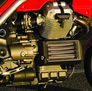 Oil cooler offers a good blend of industrial function with high-tech, integrated style.