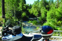 Mountain runoff feeds the lake year-round via scenic streams such as this one on the California side.