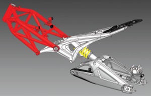 2009-Ducati-Monster-696-Motorcycle-Test-Tuttle-07 New main frame has larger tubes with a cast-aluminum subframe