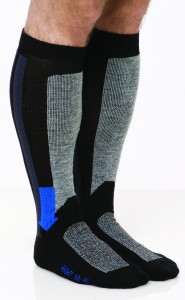 SOKz Motorcycle Riding Socks - Aarow Tall Black/Blue