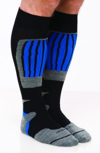SOKz Motorcycle Riding Socks - Tall Black/Blue