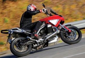 Riding photo of the right side of the Stelvio.