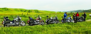 Group Parked Harley-Davidson Heritage Softail Classic, Honda VTX1800T, Kawasaki Vulcan 2000 Classic LT, Star Motorcycles Stratoliner S, Suzuki C109RT