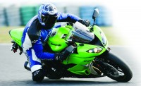 Me in leathers is like 10 pounds of rice in a 5-pound bag. But the new Ninja did not protest and propelled me quickly around the track.