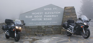 2009 Yamaha FJR1300A and AE models at the Blue Ridge Parkway