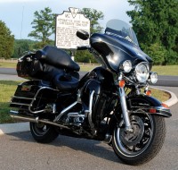 Parked at the entrance to the Confederate Cemetery at Appomattox Courthouse, Virginia.