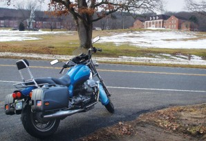 Moto Guzzi near Southbury Training School in Southbury, Connecticut.