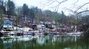 DSCF1980 Home owners along the Housatonic River in Newtown move their boats and docks to their lawns for the icy winter.