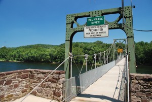 Pennsylvania Motorcycle Rides: Delaware River Bridge Pedestrian bridge over Delaware River in Pennsylvania