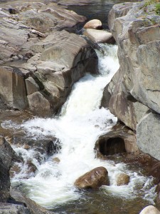 Maine Motorcyle Touring: Swift River in Coos Canyon, Byron Swift River waterfalls in Coos Canyon, Byron
