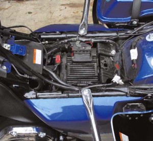Accessing the battery on a Harley FL