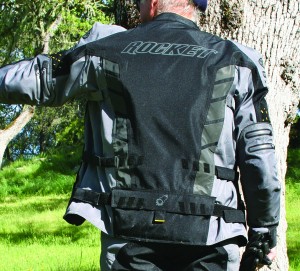 The Joe Rocket Dry Tech Nano Riding Suit, back view