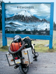 Argentina-Wellburn-06 sign for Volcan Cotopaxi in Ecuador