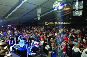 BMW_Garmisch06_28 Above: The word “tent” just ain’t big enough—some 3,000 people inside, thousands more outside watching on big screens, the band rocks, Germany beats Portugal 3-0…