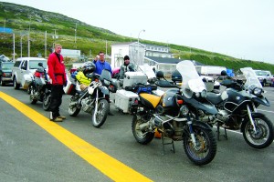IMG_0216 Lining up for the ferry—bikes load first. There are no unfriendly people on motorcycles on the TLH.