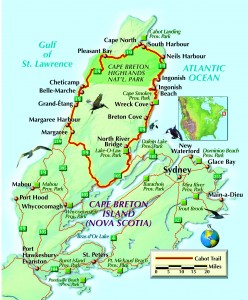 capebreton A map of the journey to Nova Scotia.