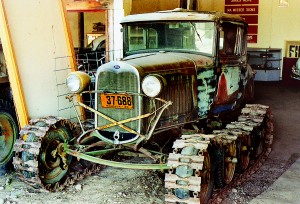 How they got around Glacier National Park during winter in the 1930s.