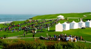 Looking north toward the main display area on the Ritz-Carlton hotel’s golf course.