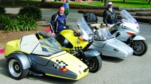 web-IMG_5200 Beemers wear matching high-tech wedge-shaped sidecars.