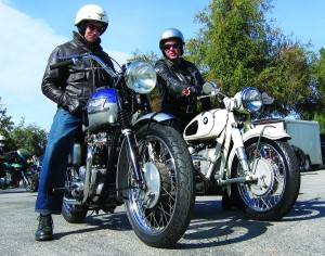 web-IMG_6011 James White on his ’62 Triumph with friend Neal Zlozower on a ’67 BMW R50/2.