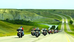 Big Sky. Big Country. Big Bikes. Big Hearts. The three-mile convoy in motion.