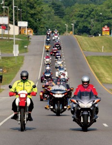 Hondas riding for Ride for Kids.
