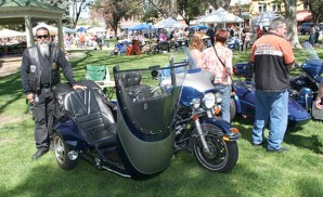 Want to make your sidecar passenger happy? This California Sidecar Friendship II makes entering and exiting very simple indeed; the bike is a 1998 Harley Ultra.