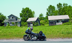 web-BIKEWITHHOUSES Sixty years ago these buildings along US 20 were part of a motel near Sloansville—and then the opening of the New York State Thruway took all the clients away.