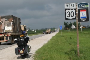web-IMG_1086 We’re on U.S. 30, with a Lincoln Highway sign indicating this is where the original road ran; some National Guardsmen are headed off for weekend warrioring.