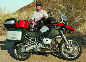 web-IMG_6830 A Givi E55 top trunk, Ortlieb Dry Bag Duffle and Wolfman Rainier tankbag make packing Mark’s BMW R 1200 GS a snap.