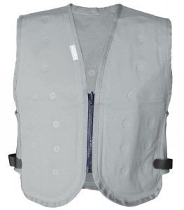 The Silver Eagle Kula-XD Cooling Vest is available in gray/silver (shown), tan, black, royal blue and high-visibility yellow.