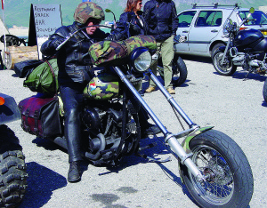 web-DSC01821_099 The roads are so incredibly tight, narrow and bumpy that it is amazing one could even ride them on a chopper. This chap was doing just that in the French Maritime Alps near Saint Martin de-la-Porte.