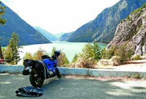 web-Whistler2011-2 108 Taking a break at Seton Lake Reservoir, just inside the canyon near Lillooet.