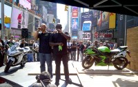 The latest Ninja models were unveiled in New York City's Times Square on Thursday.