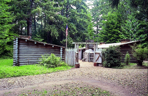 web-LEWIS_10 Fort Clatsop. Full-size reproduction of the actual Fort built by the Lewis & Clark Expedition.