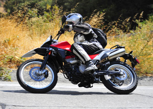The Husqvarna TR650 Terra carves corners like a scalpel.