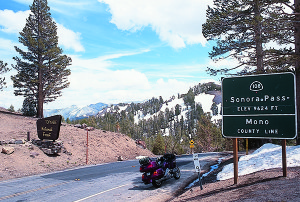 web-3Passes_13 Here we are up at Sonora Pass, 9,624 feet above the Pacific Ocean, first traversed by wheeled traffic in 1852.