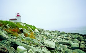 The modern automated lighthouse at Port Bickerton.