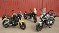 Kawasaki Versys, Suzuki V-Strom 650 ABS and the Honda NC700X.