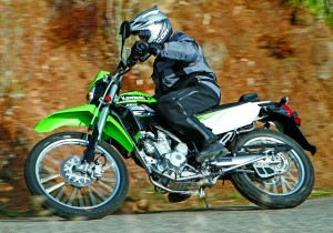 Kawa-1 Go green to ride the well-balanced KLX250S. On-road or off, the tenacious Kawasaki is at home wherever you ride it.