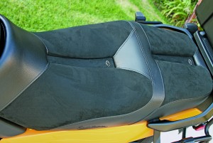 web-IMG_8375 This Saddlemen seat with center indentation relieves pressure and is recommend for men of “that age.”