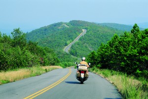 web-OK_17 Talimena Scenic Drive atop the Winding Stair Mountains lures touring motorcyclists to Oklahoma.