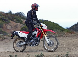 The tall and lean CRF250L has good low- and midrange torque and is equally at home off-road and on the pavement.