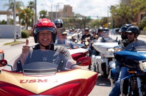 Gunny Leads Ride 2 R. Lee Ermey—“Gunny”—leads riders on the Victory Ride, which will be held again this year on March 15, 2013.