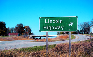 web-Lincoln_18 Iowa and other states are rediscovering the attraction of historic highways. Signs direct tourists at the intersection of the Lincoln and Jefferson highways near Colo, Iowa.
