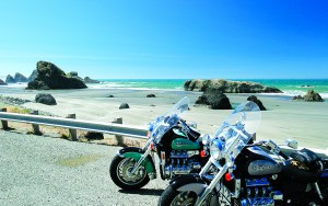 The highway and the scenic turnouts are at seaside level.