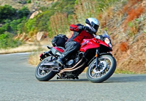 The agile, versatile BMW F 700 GS has the tallest standard seat height here, at 32.3 inches, but with the factory accessory low seat and low suspension kit, seat height is just 30.1 inches.